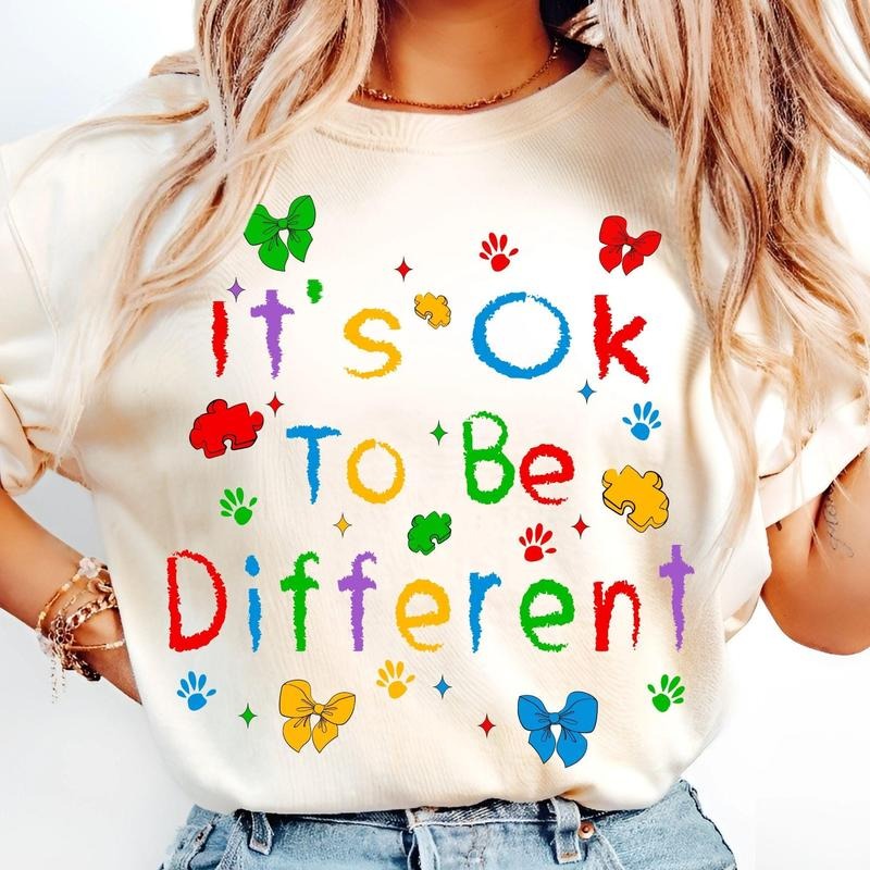 [Sale 45% Off] 'S OK Be Different Autism Coquette Bow Autism Awareness Month Education Autism Puzzle T-Shirts