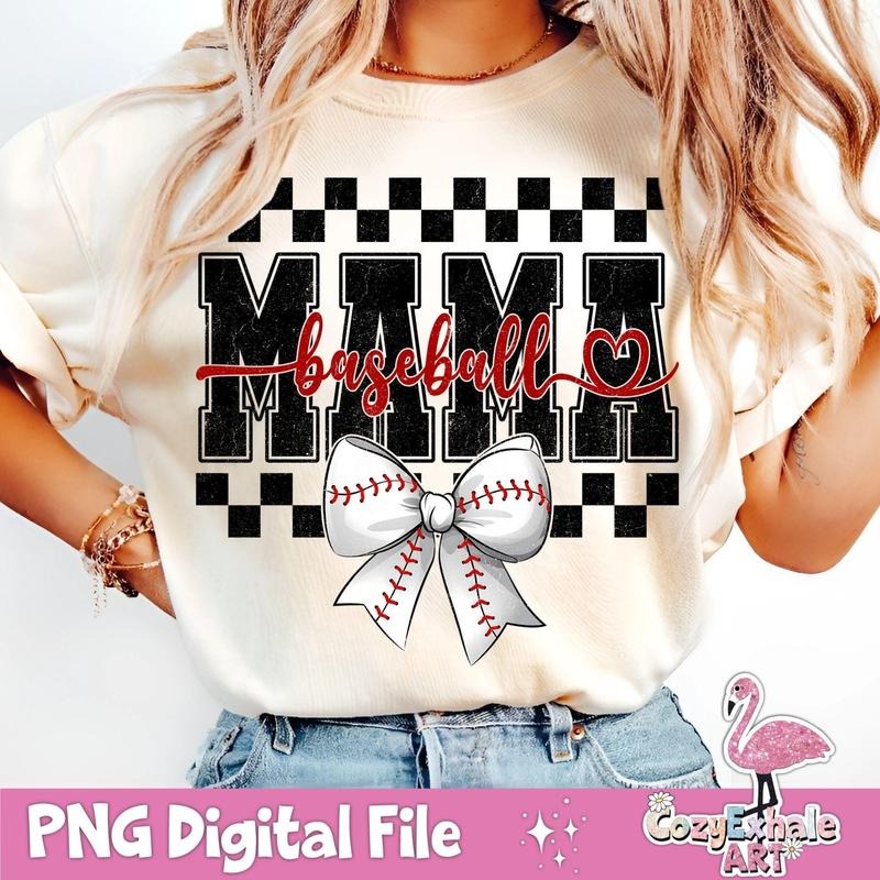 [Sale 45% Off] Retro Checkered Baseball Mama Coquette Game Day Baseball Mom Shirt Baseball Original Art Baseball Lover T-Shirts