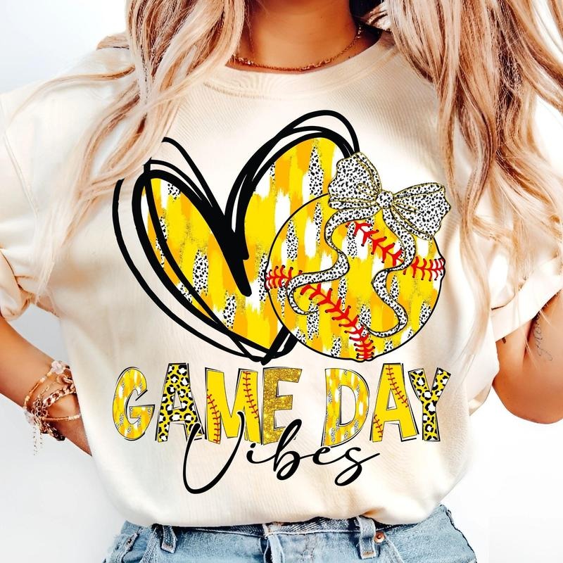 [Sale 45% Off] Softball Game Day Coquette Bow Softball Mom Retro Softball Shirt Brushstroke Softballfor Shirts T-Shirts