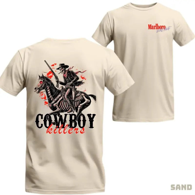 [Sale Up 60%] Marlboro Wild West Cowboy Killer Cowboys Outfits Casual Streetwear Top T-Shirts