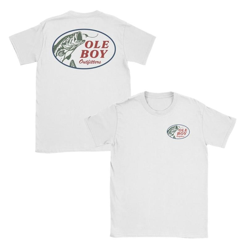 [Sale Up 60%] Ole Boy Lured Bass Fishing Classic Fit Soft Cotton Anglers & Outdoor Enthusiasts Great Fishing Top Man Tropical Menswear T-Shirts