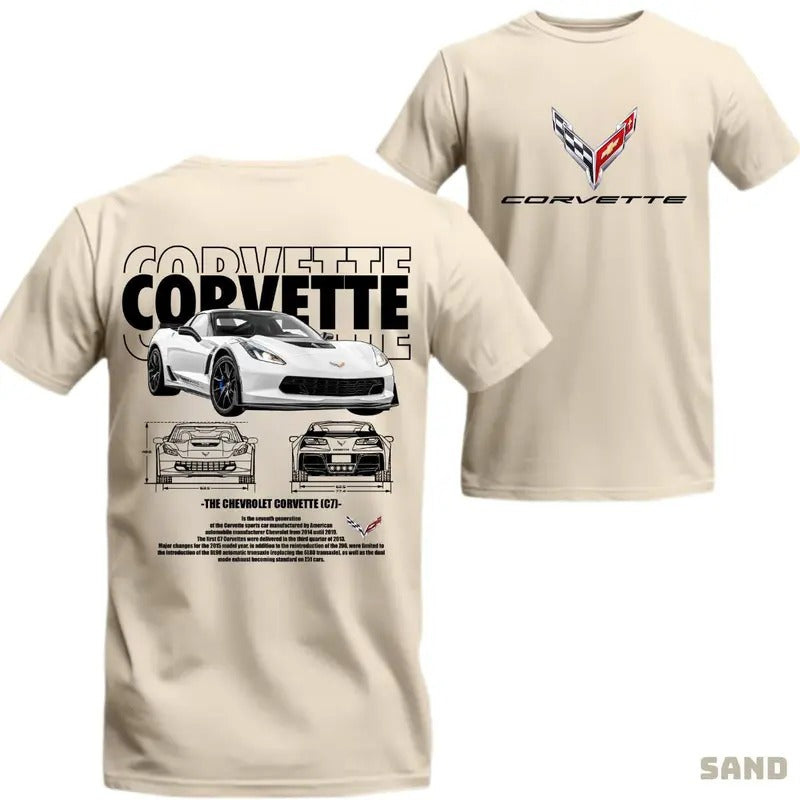 [Sale Up 60%] Chevrolet Corvette C7t Shirt Sports Car Lover Shirt Tropical Casual Bestie Man Tops Menswear T-Shirts