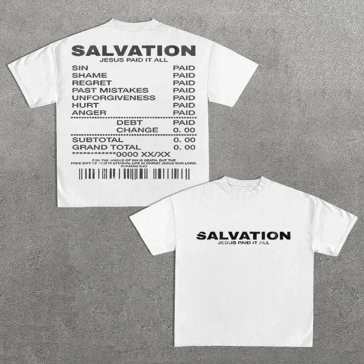 Salvation Jesus Paid All Art Cotton T-Shirts
