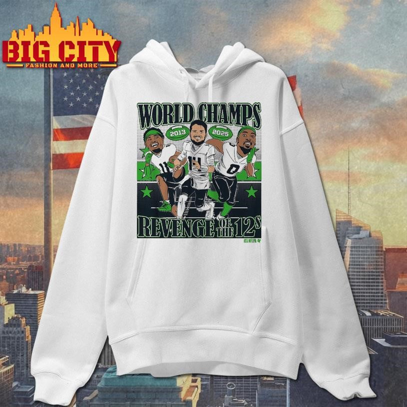 Sam Darnold, Jaxon Smith-Njigba, &amp; DeMarcus Lawrence World Champions Caricatures Shirt