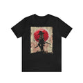 Samurai Pattern Casual Cotton Comfy Short Sleeve Crew Neck Summer Outdoor Made USA T-Shirts