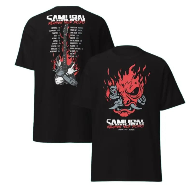 Samurai Reunion Tour Shirt Tour Locations Classic Samurai Band Shirt Cyberpunk Samurai Classic Top T-Shirts
