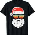 Santa Face Retro Sunglasses Xmas T-Shirts
