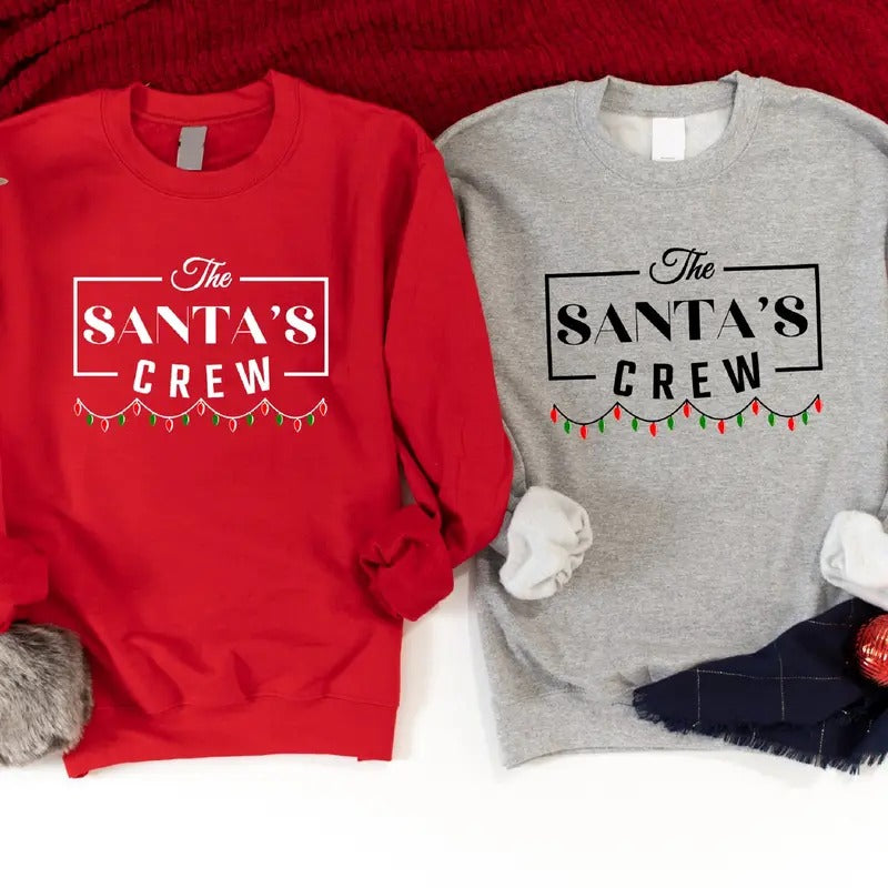 Santa'S Crew Family Matching Cousin Crew Reunion Party Long Sleeve T-Shirts