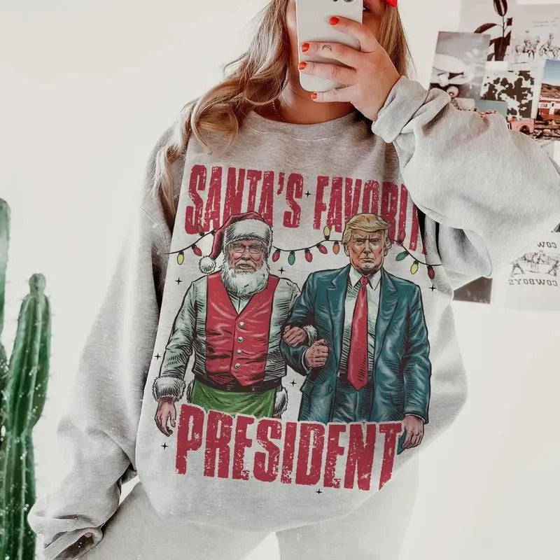 Santa'S Favorite President Trump MAGA Santa Republican Mom Republican T-Shirts