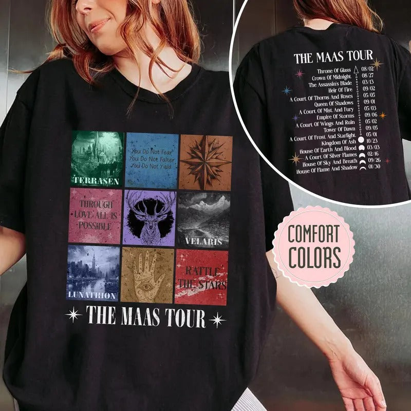 Sarah J. Maas Er Tour Maas Tour ACOTAR Crescent City Throne Glass SJM Fan AppareI T-Shirts