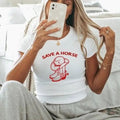 Save Horse Baby Country Retro Shirt Western Shirt Rodeo Cotton T-Shirts