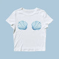 Sea Shell Baby Vintage Collage Seashell Baby Coastal Grandma Cute Sustainably Made T-Shirts