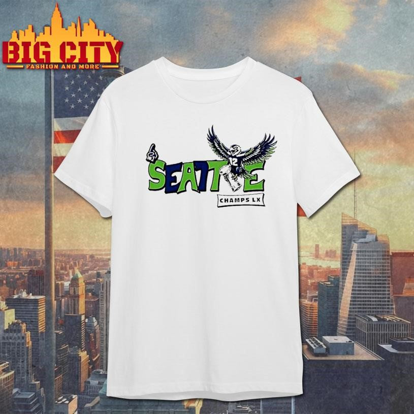 Seattle Champs Lx Number 12 Fan Eagle Logo Shirt