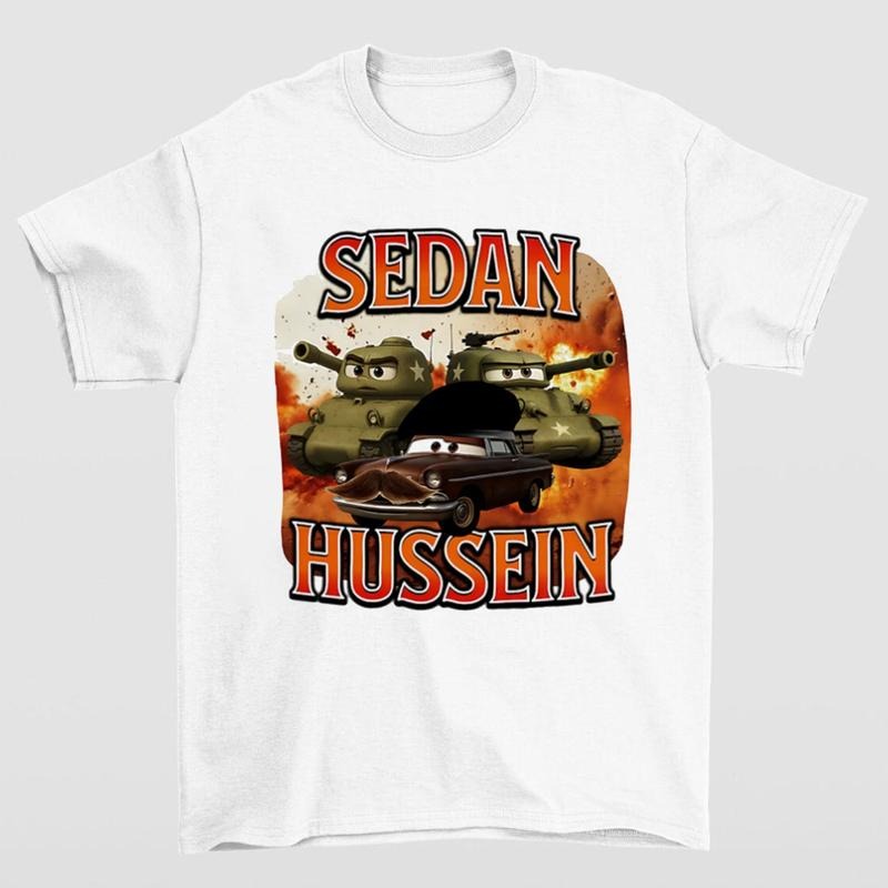 Sedan Hussein Cartoon Parody Fun Animation Fans T-Shirts