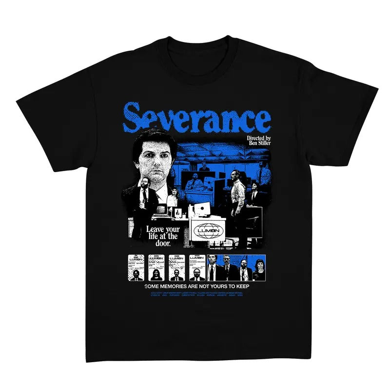 Severance Tv Show Leave Your Life Door Shirt Severance Inspired Minimalist Lumon Macrodata Refienement T-Shirts