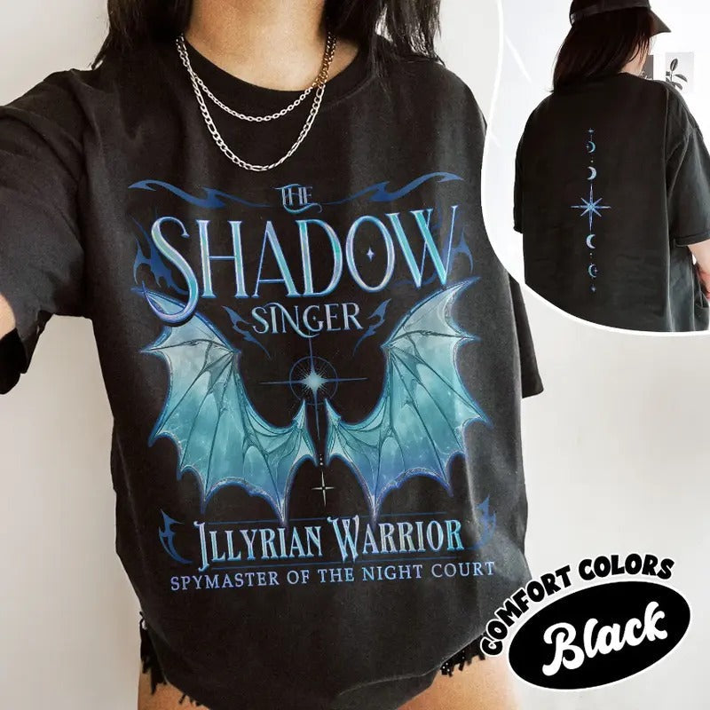 Shadowsinger Night Court Shirts Azriel SJM Book Inspired Bat Velraris T-Shirts