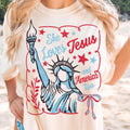 She Loves Jesus America Too Shirt Christian 4th July Faith Patriotic 100% Cotton T-Shirts