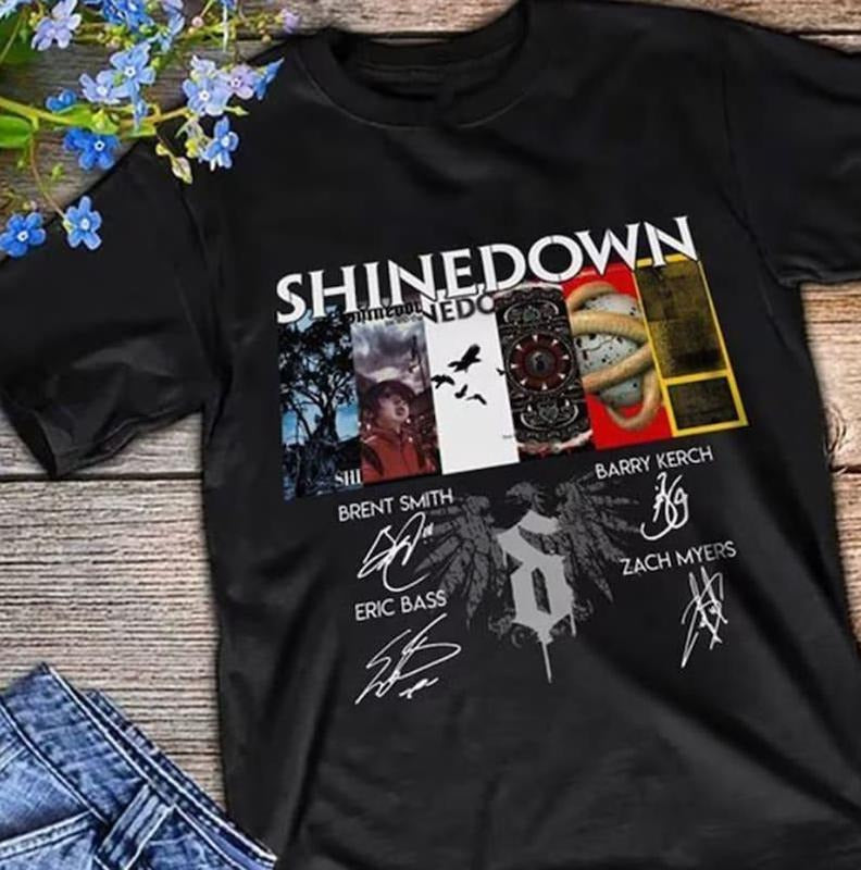 Shinedown Band Collage Album Signed Shinedown Tour Shine Down Planet Zero Tour Shine Down Planet Zero T-Shirts