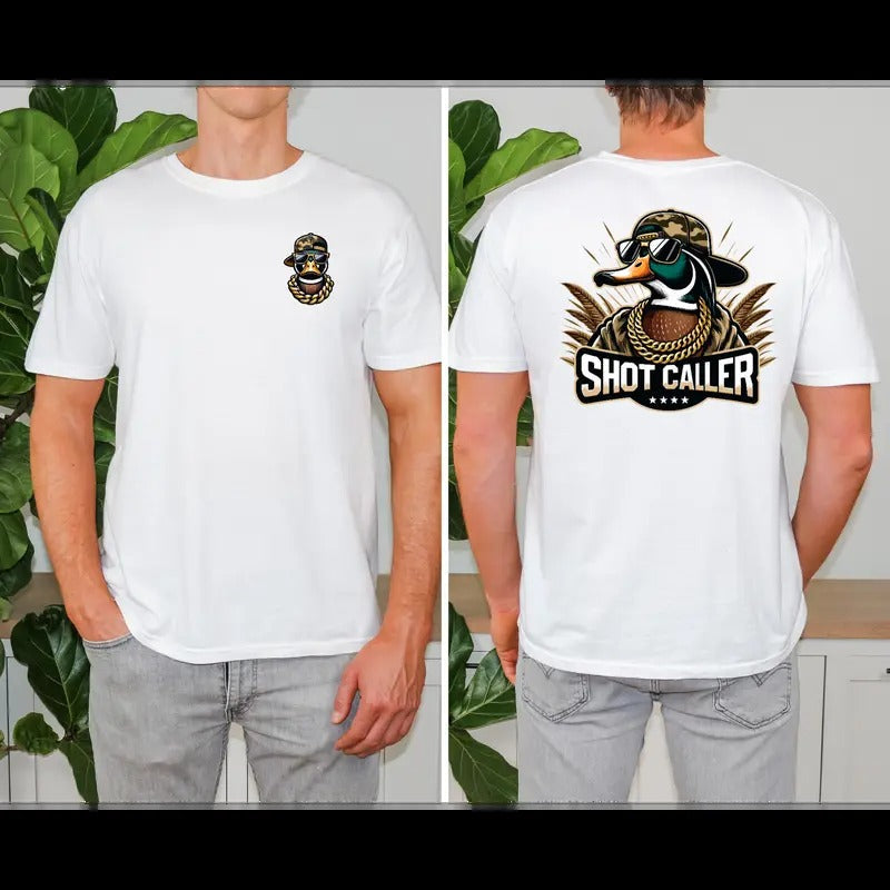 Shot Caller Duck Loose Fitting Casual Gangster Duck Print T-Shirts