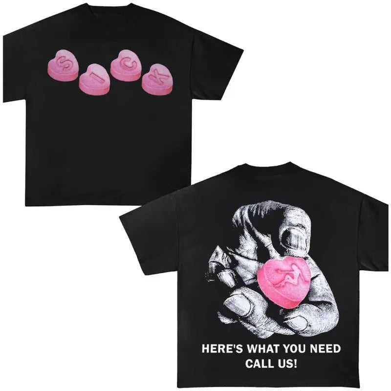 Sick Slts Here'S What You Need Us Y2k Cotton Top Streetwear T-Shirts