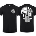 Sig Sauer Skull Gun America Flag 2 Sided Tactical Gear Gun Lover Nature Hunting Enthusiast Dad Cotton T-Shirts