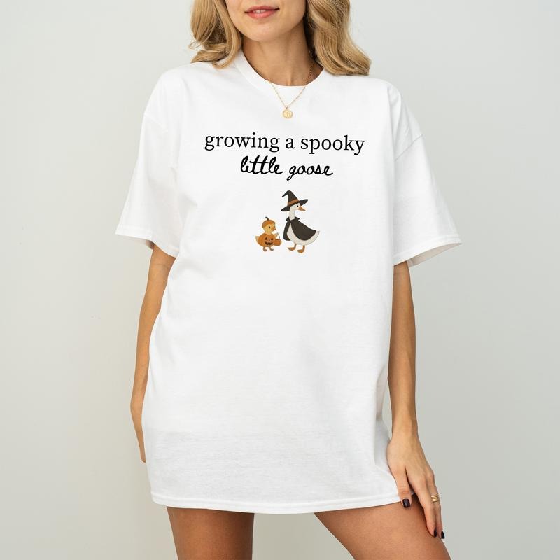 Silly Goose Halloween Pregnancy Shirt Pregnancy Announcement Husband Spooky Pregnancy Pregnant Friend T-Shirts