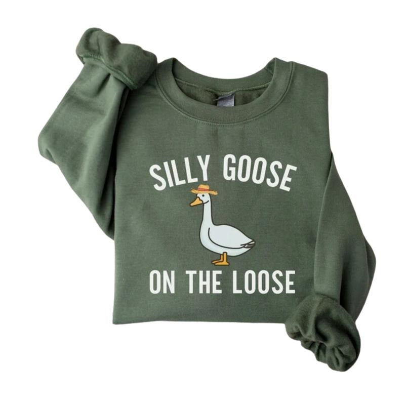 Silly Goose Silly Goose Loose Shirt Goosee Funny Classic Menswear Tops Fabric Fitted T-Shirts