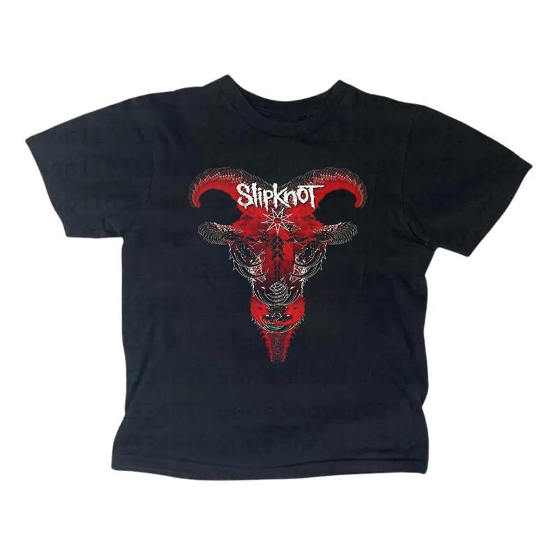 Sipknot GOAT Band Baby Metal Gothic Rock Band Baby Gothic Emo Girl Top Scene 2000s Y2k Top Streetwear Casual Cotton Short Sleeve T-Shirts
