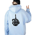 Skeleton Middle Finger Skeleton Lover Day Retro Soft Casual Cotton Menswear Long Clothes T-Shirts