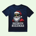 Skibidi Rizzmas Funny Rizz Santa Claus Charisma Kid Cool Softstyle Funny Xmas Round Neck T-Shirts