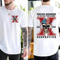 Skull Halloween Gen X Shirt Gen X Sarcastic Two Sides Shirt Proud Member Generation Shirt Short Sleeve Casual Menswear T-Shirts