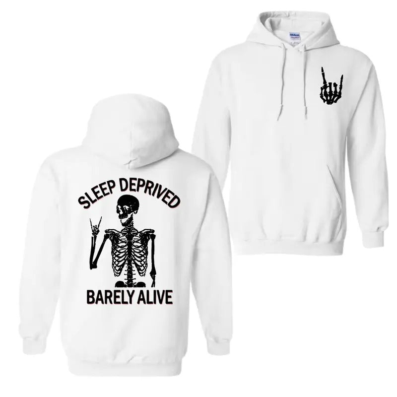 Sleep Deprived Barely Alive Round Neck Shirt Shirt T-Shirts