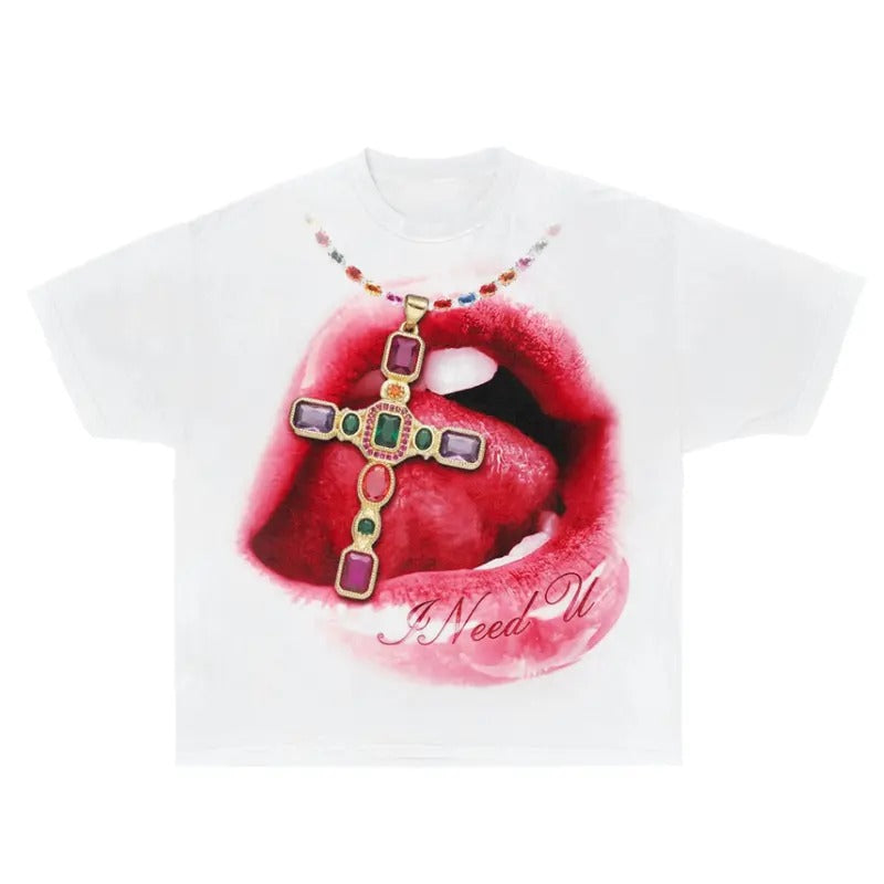 Slip I Need U Gothic Harajuku Slip Goth Y2k T-Shirts