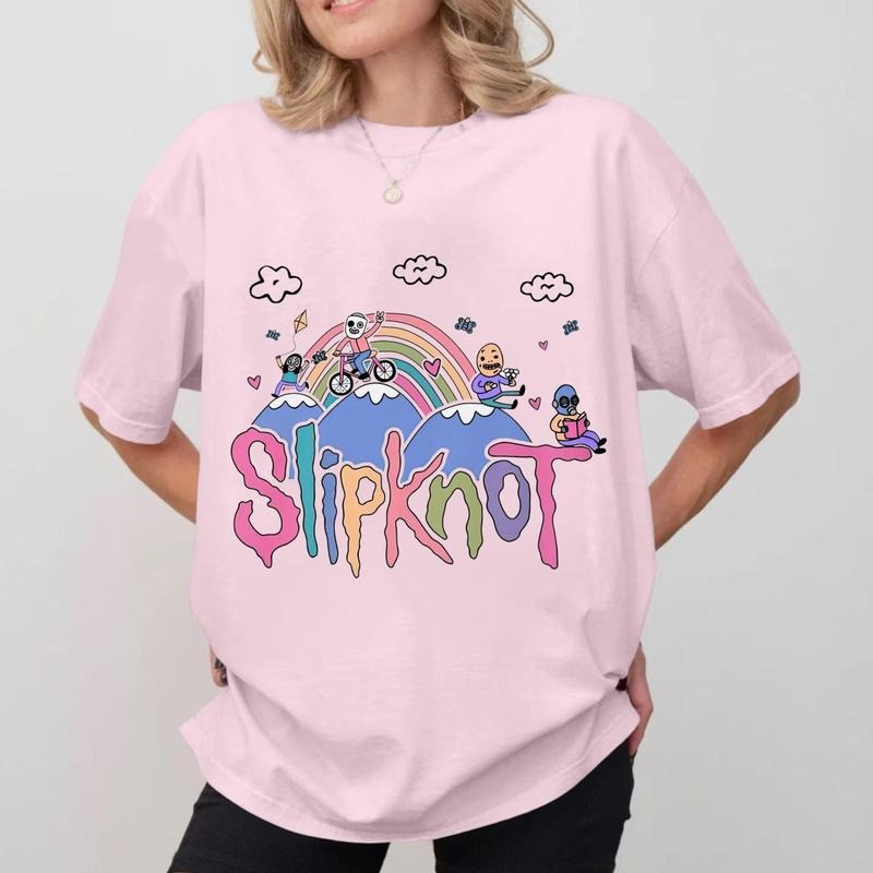 Slipknot Vintage Slipknot Slipknot Retro Slipknot Slipknot Tour Cute Fan Her Him Fabric Fit T-Shirts