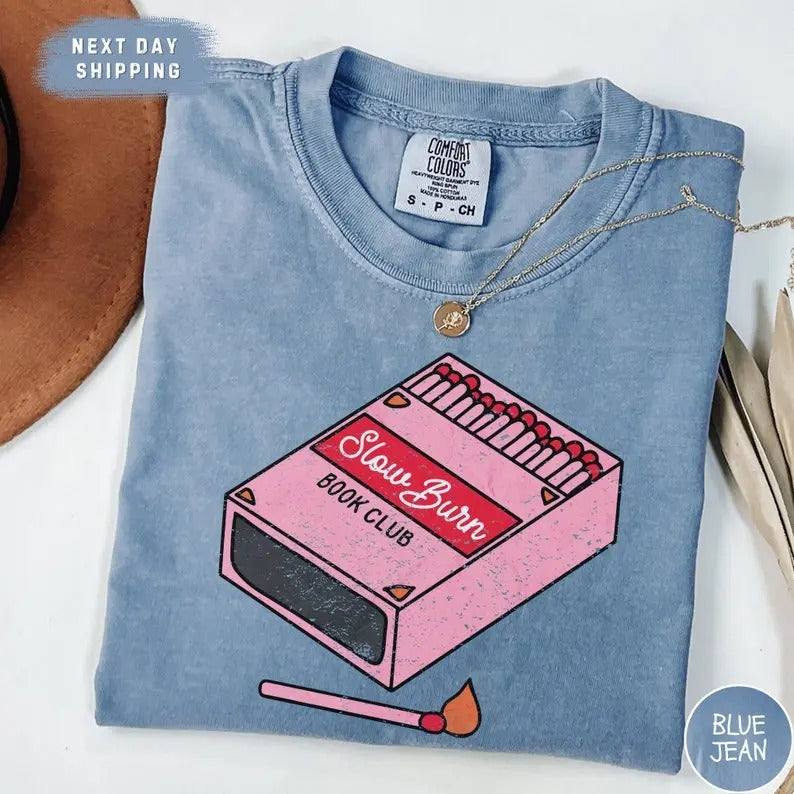 Slow Burn Book Club Vintage Shirt Romance Reader Girlie Slow Burn Haunting Adeline T-Shirts