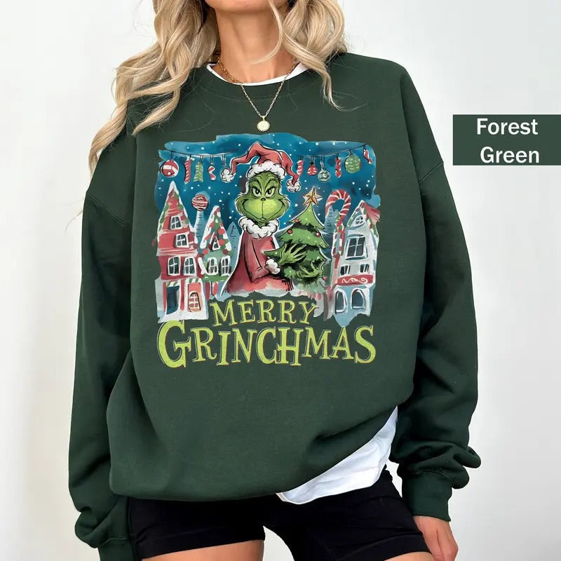 Small Town Merry Grichmas Shirt Retro Grichmas Shirt Xmas T-Shirts