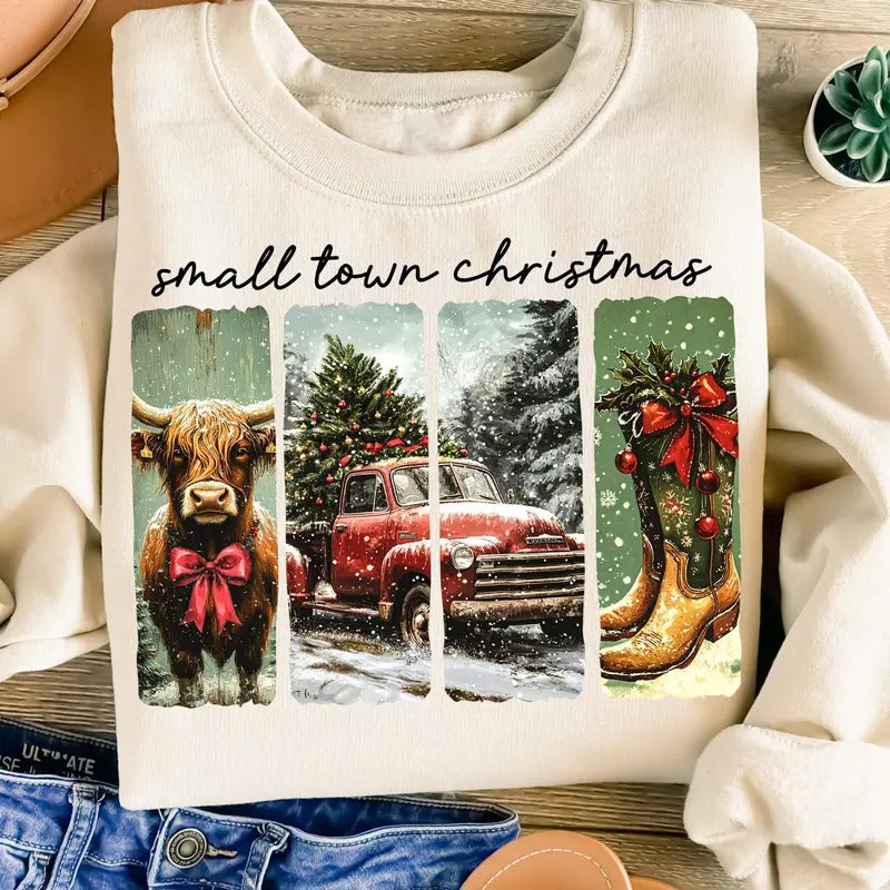 Small Town Cowgirl Western Small Town Girl Cow Shirt T-Shirts