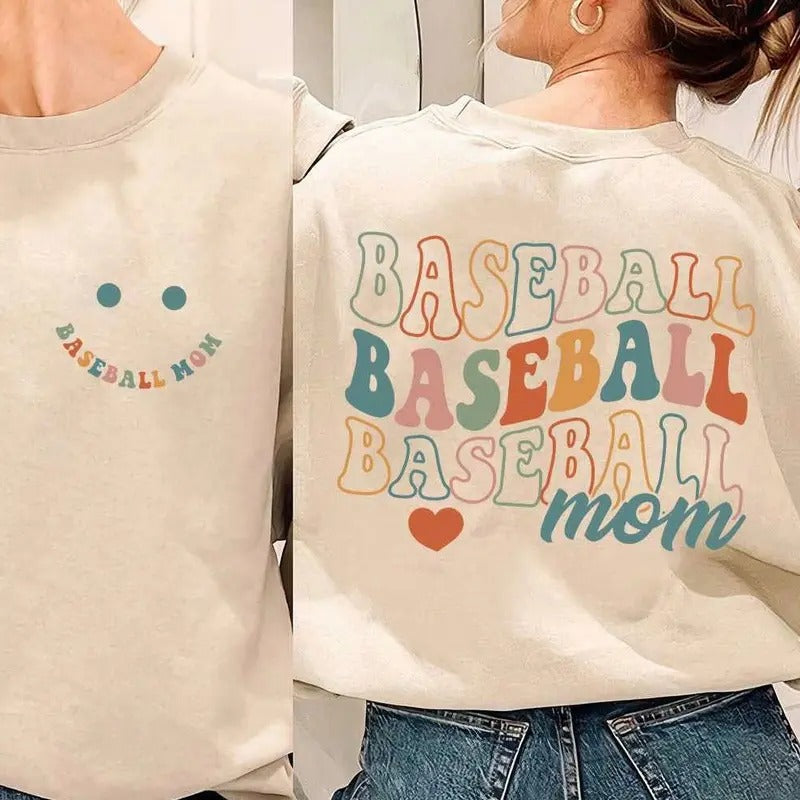 Smiley Face Baseball Mom Cute Ideas T-Shirts