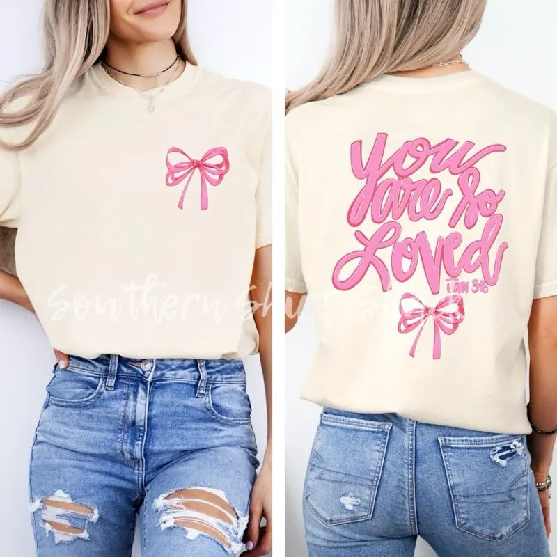 So Loved John 316 Bible Verse Christian Ivory Comfort Colors T-Shirts