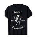 Social Art Distortion Soft Breathable Comfortable Cotton Top Unique Band Music Print Music Lovers Casual Daily Made USA T-Shirts