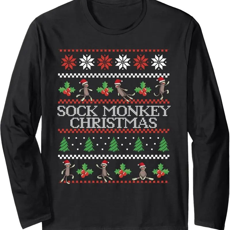 Sock Monkey Ugly Long Sleeve T-Shirts