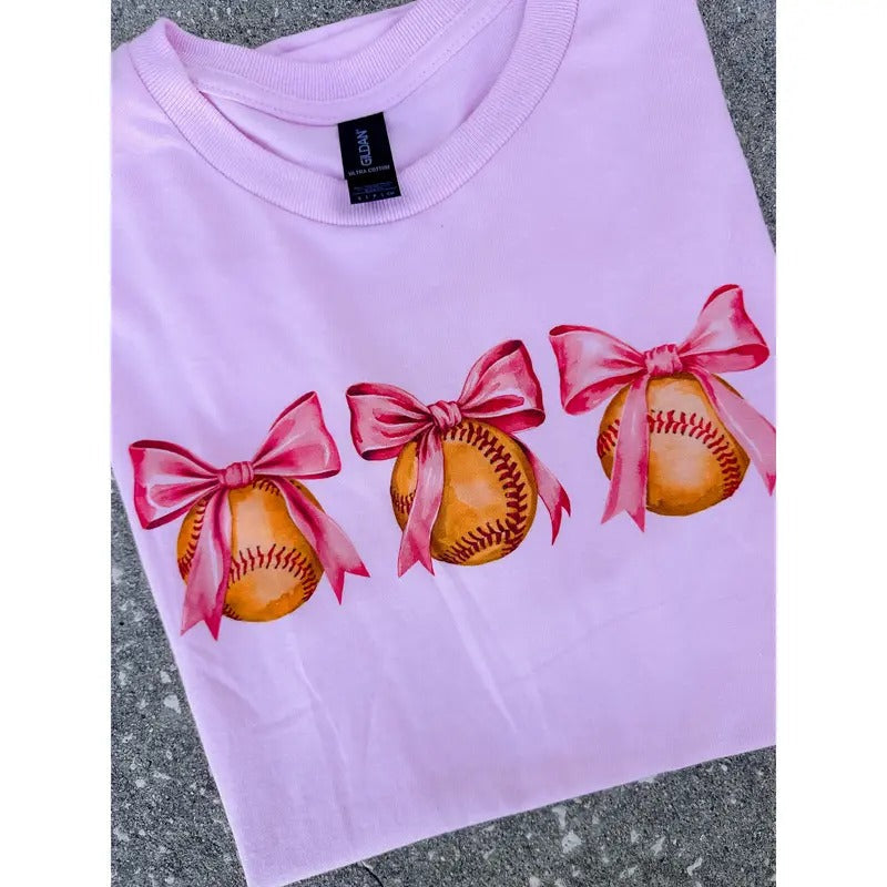 Softball Bows Top T-Shirts