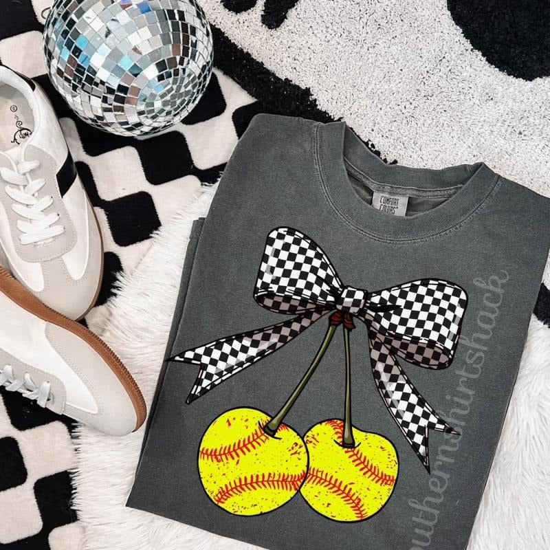 Softball Cherries Softball Mama Shirt Pepper Comfort Colors T-Shirts