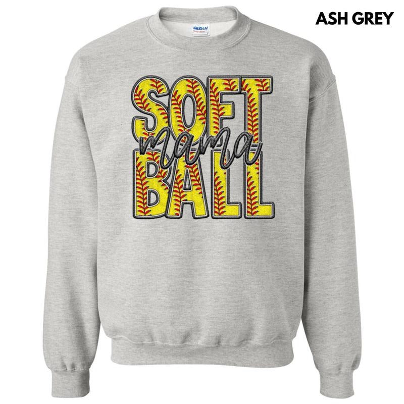 Softball Mama Faux Embroidery T-Shirts
