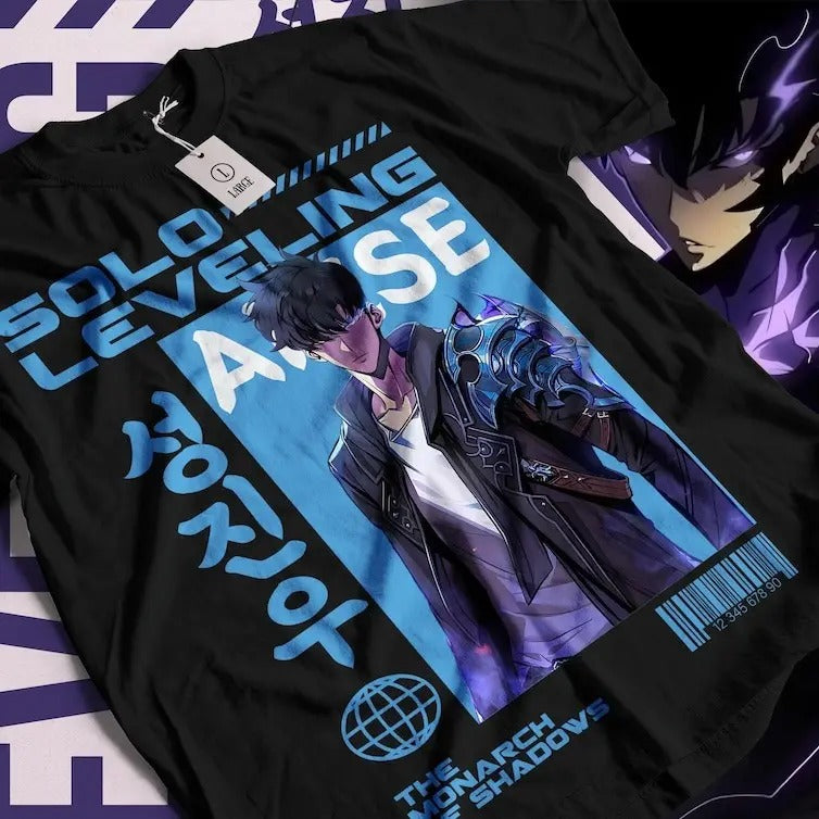 Solo Leveling Manga Shirt Fire Sung Streetwear Japan Anime T-Shirts