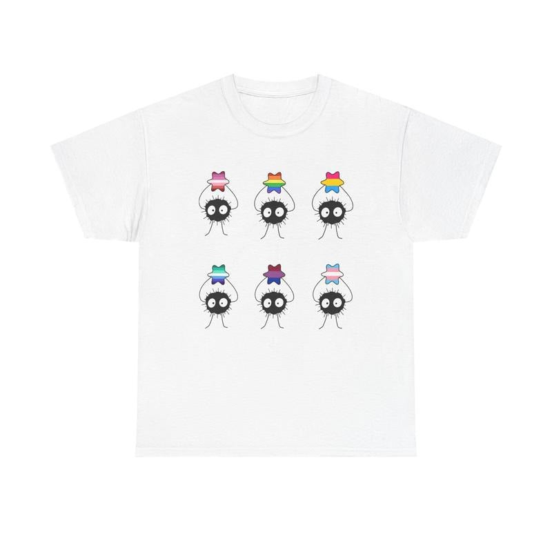 Soot Sprite Pride Star Cute LGBT Anime Shirt Anime Pride Kawaii Ghibli Inspired Pride Shirt T-Shirts