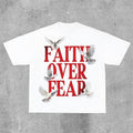 Sopula Casual Short Sleeve Faith Over Fear Print T-Shirts