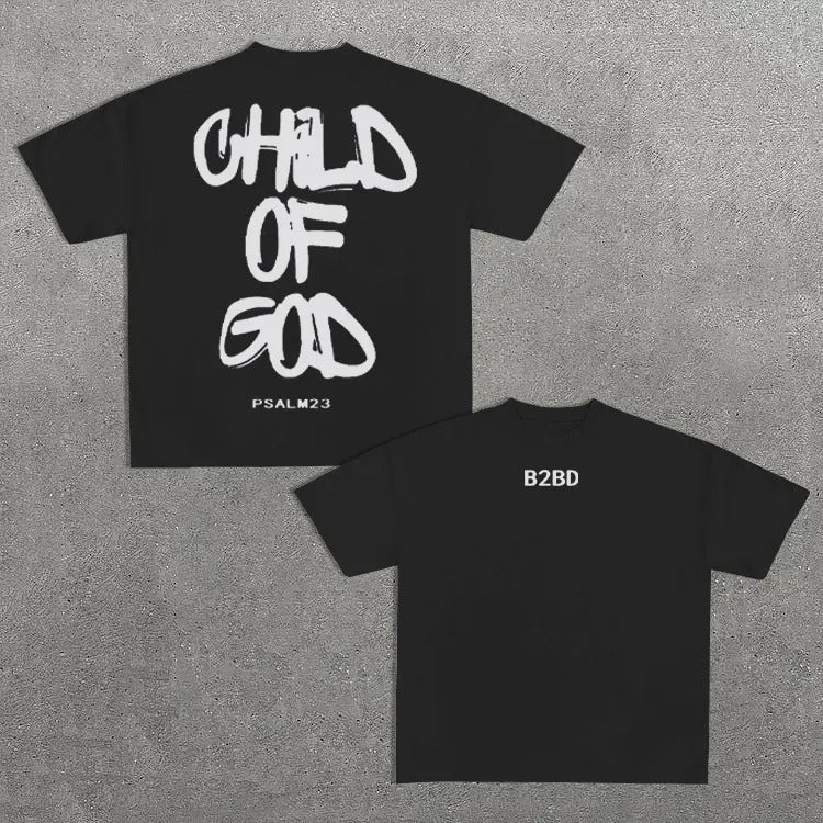 Sopula Child God Print Cotton T-Shirts