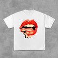 Sopula Collage Red Lip Cotton T-Shirts