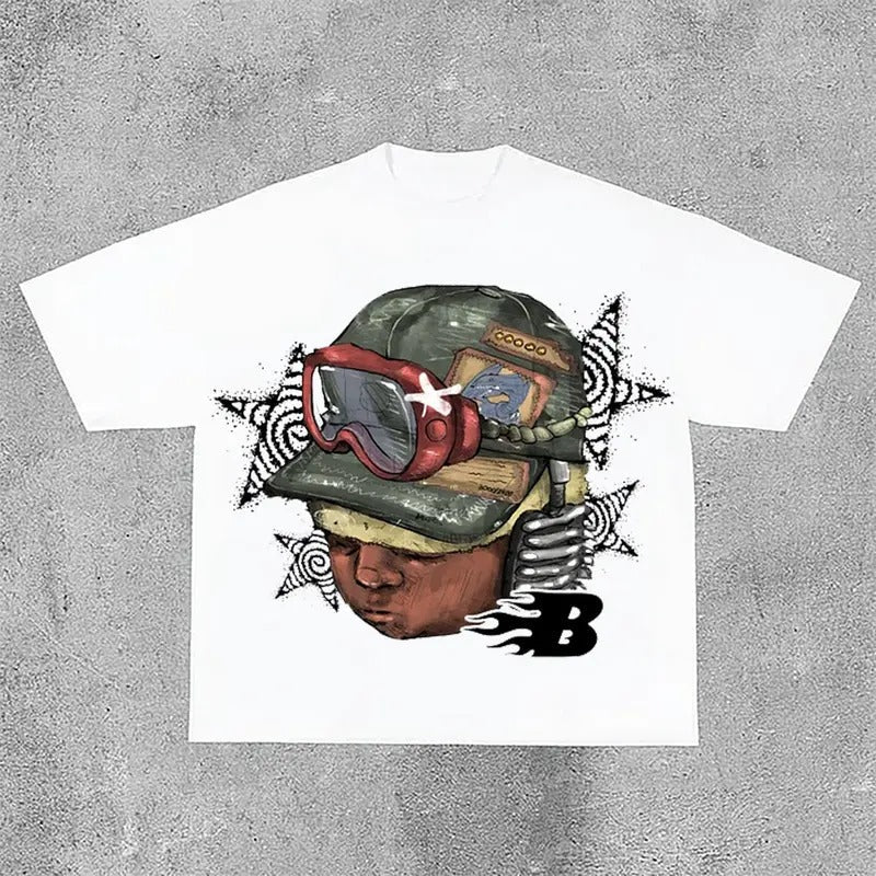 Sopula Flame Letter Boy Print T-Shirts
